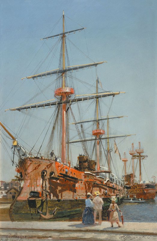 The Admiral Kornilov Warship, vintage artwork by Nikolai Gritsenko, 12x8" (A4) Poster