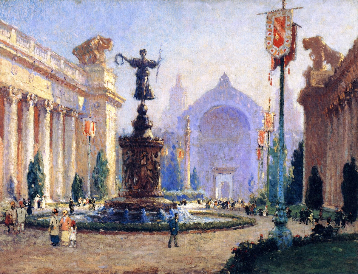 Panama-Pacific International Exposition, vintage artwork by Colin Campbell Cooper, 12x8" (A4) Poster