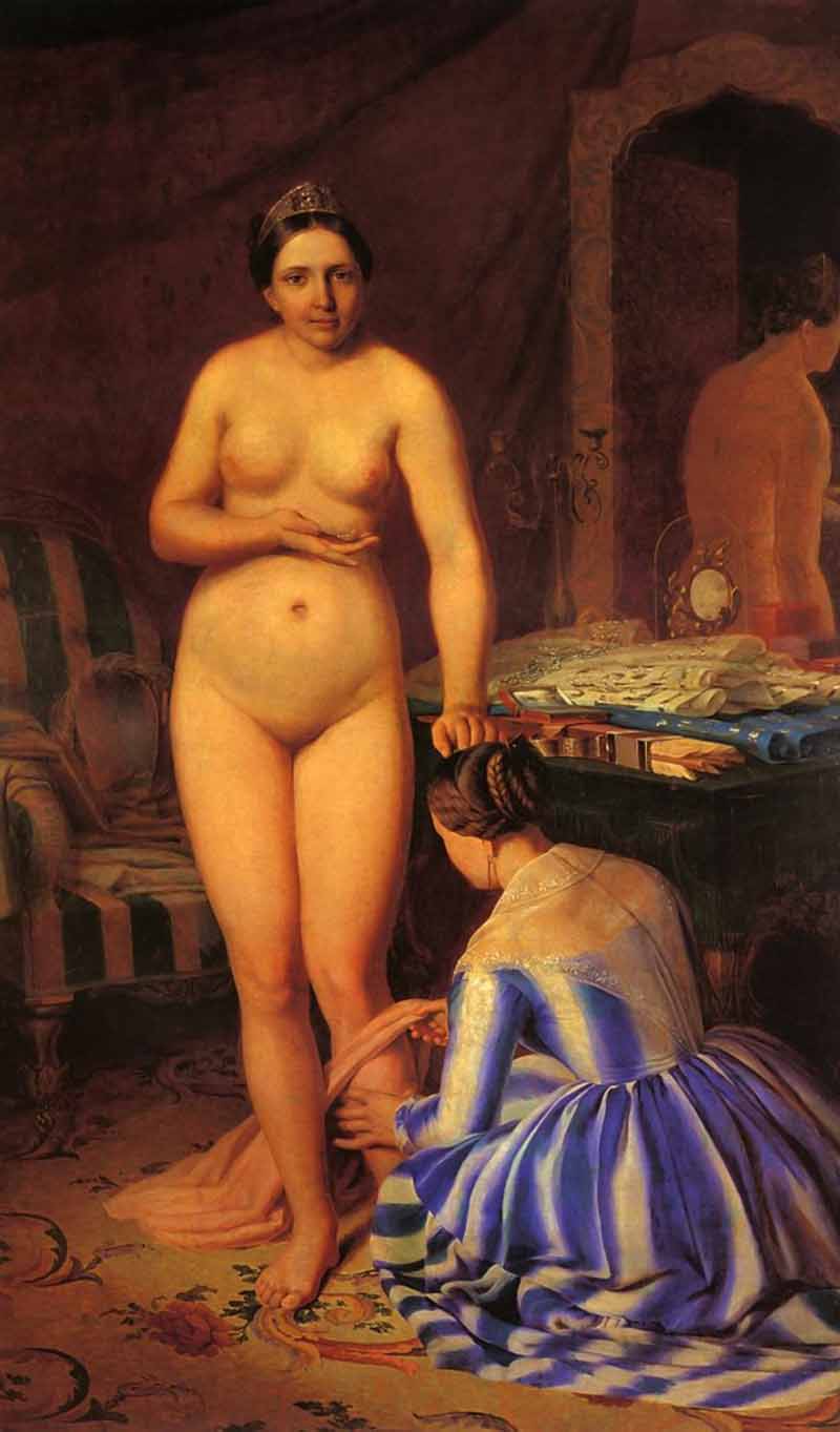 Diana's Toilet, vintage artwork by Alexei Venetsianov, 12x8" (A4) Poster