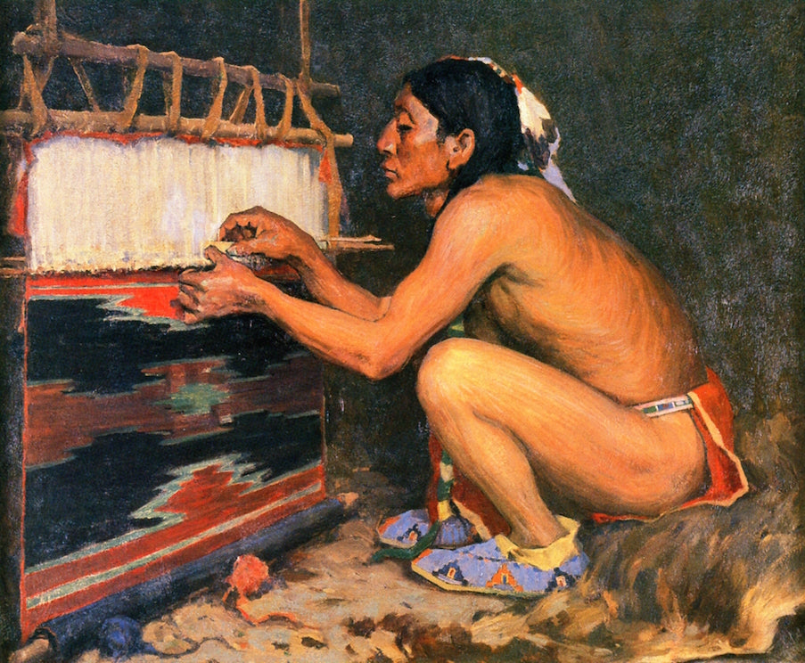 A Pueblo Weaver by Eanger Irving Couse,A3(16x12")Poster