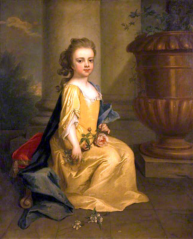 Lady Mary Booth, as a Child, vintage artwork by Michael Dahl, 12x8" (A4) Poster