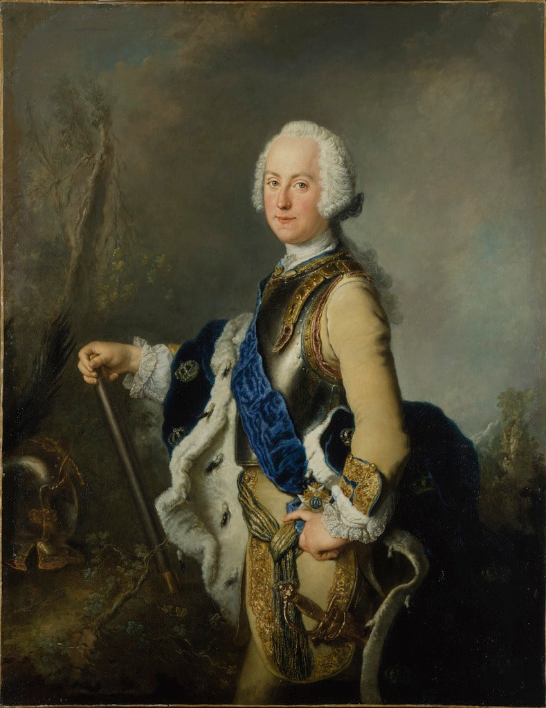 Adolf Fredrik, King of Sweden, vintage artwork by Antoine Pesne, 12x8" (A4) Poster