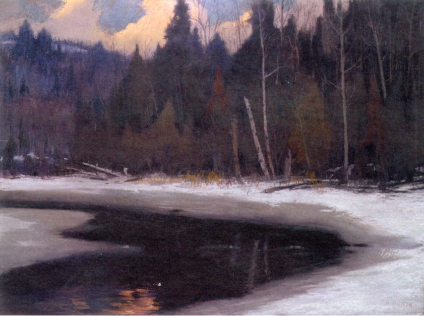 Winter Shoreline, vintage artwork by Maurice Cullen, 12x8" (A4) Poster