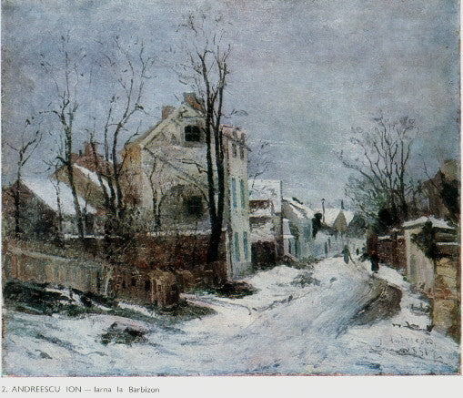 Winter in Barbizon, vintage artwork by Andreescu, Ion, 12x8" (A4) Poster