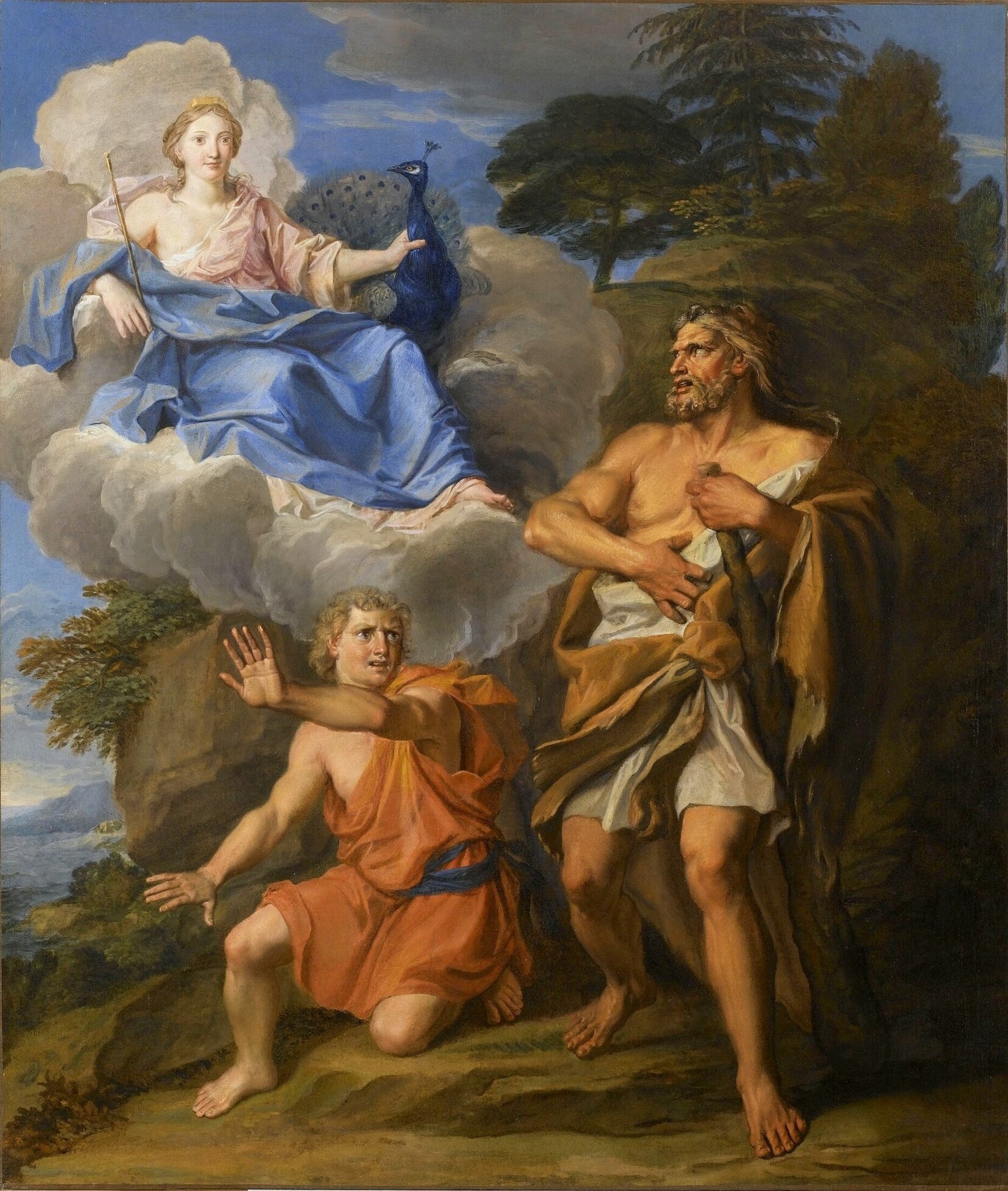 Story of Hercules - Juno and Hercules, vintage artwork by Noël Coypel I, 12x8" (A4) Poster