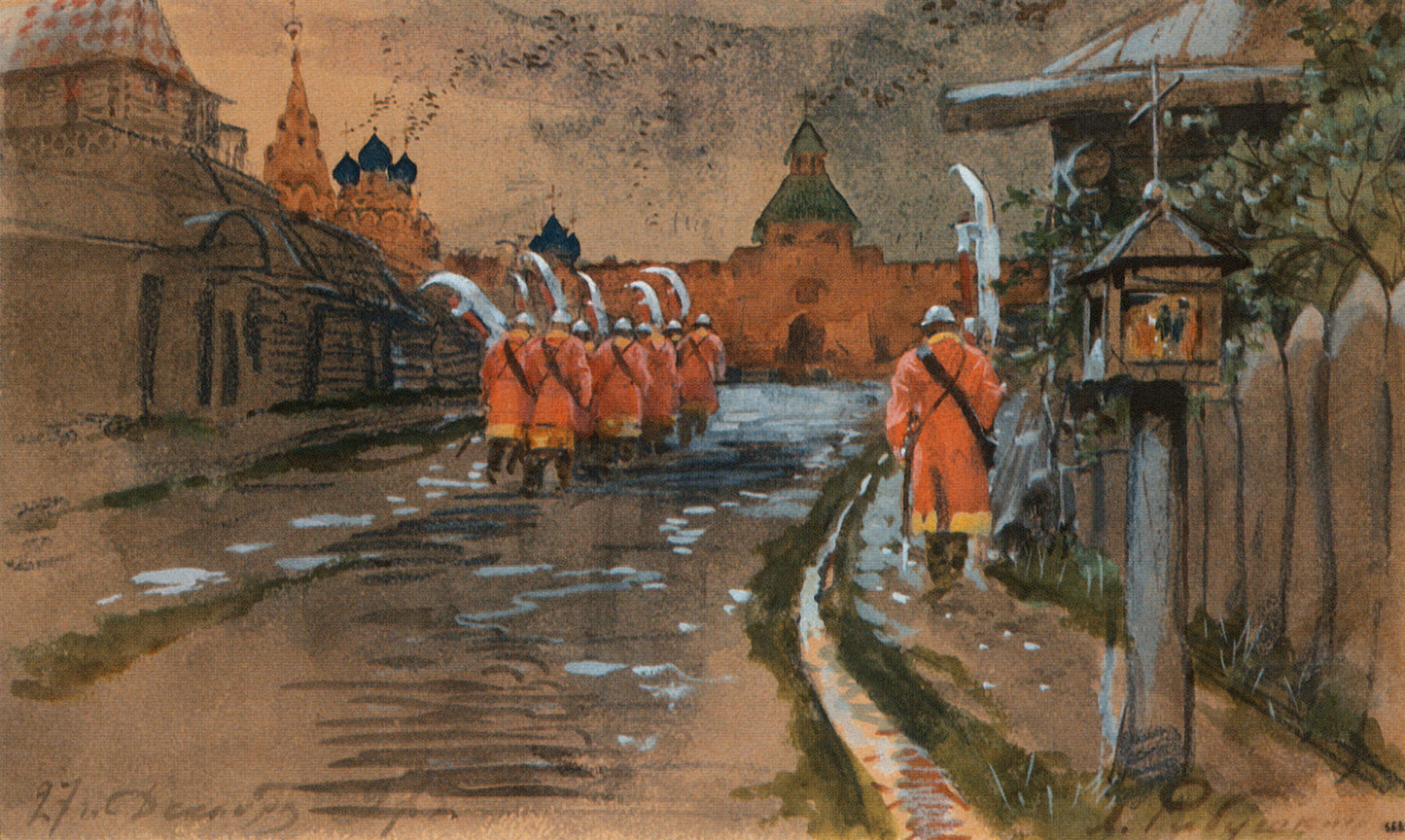 The Guards in Old Moscow by Andrei Petrovich Riabushkin,A3(16x12")Poster