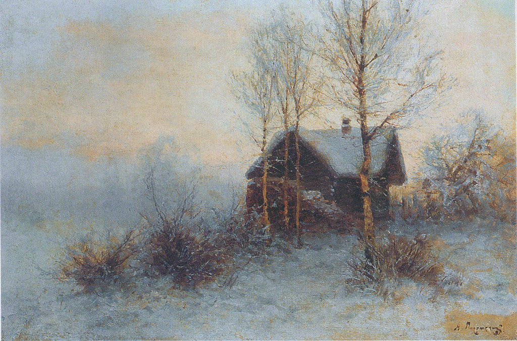 Winter Landscape with House by Alexei Pisemsky,A3(16x12")Poster