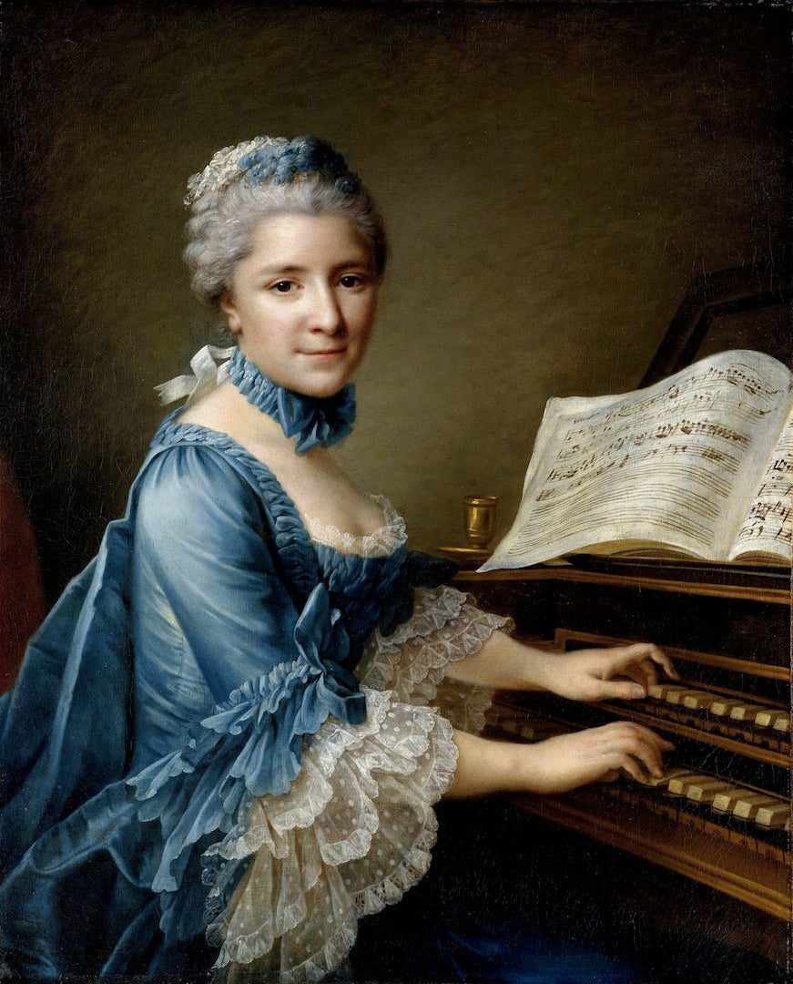 Madame Charles Simon Favart, vintage artwork by François-Hubert Drouais, 12x8" (A4) Poster