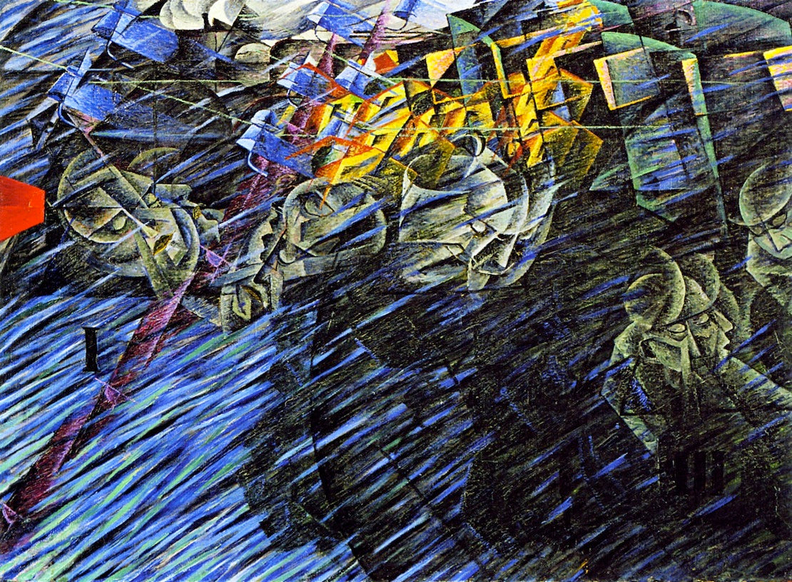 States of Mind II - Those Who Stay, vintage artwork by Umberto Boccioni, 12x8" (A4) Poster
