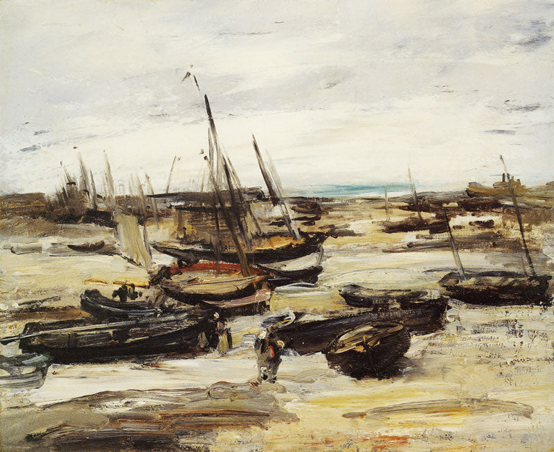 Fishing Boats in Dieppe Harbour, vintage artwork by Antoine Vollon, 12x8" (A4) Poster