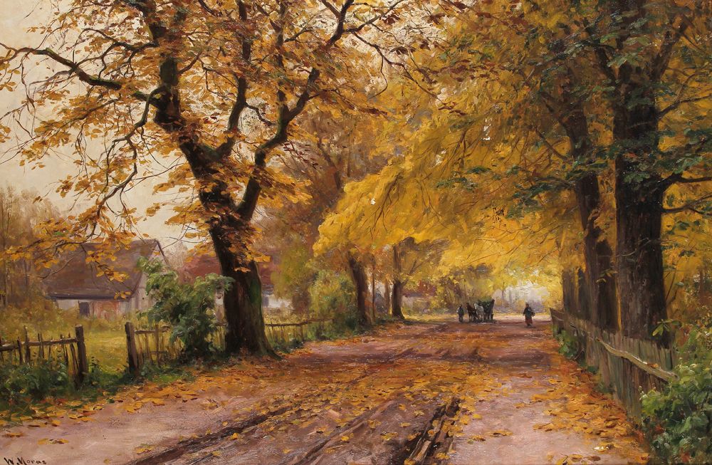 Alley in Autumn by Walter Moras,A3(16x12")Poster