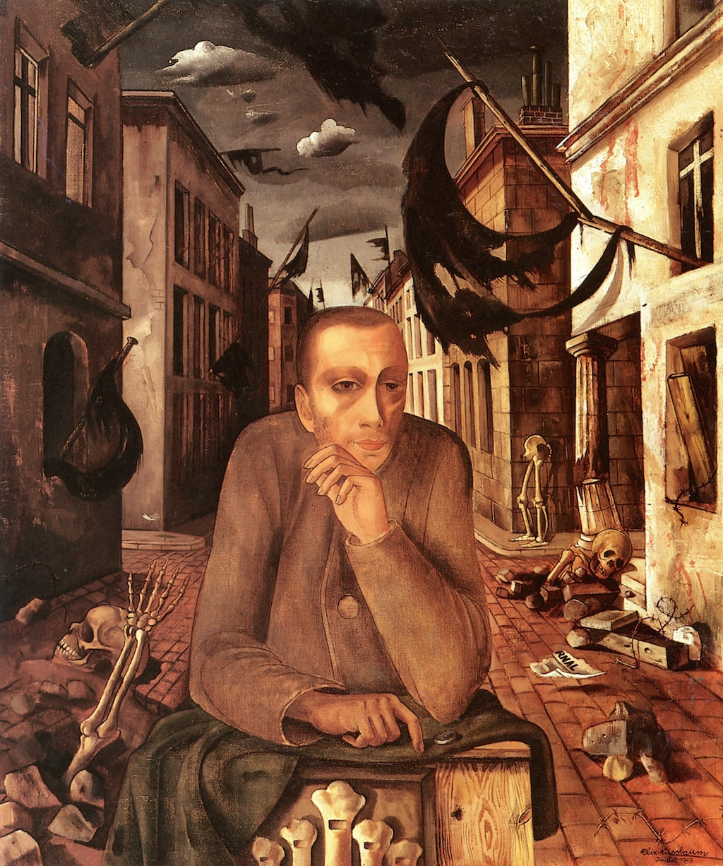 Organ Grinder, vintage artwork by Felix Nussbaum, 12x8" (A4) Poster