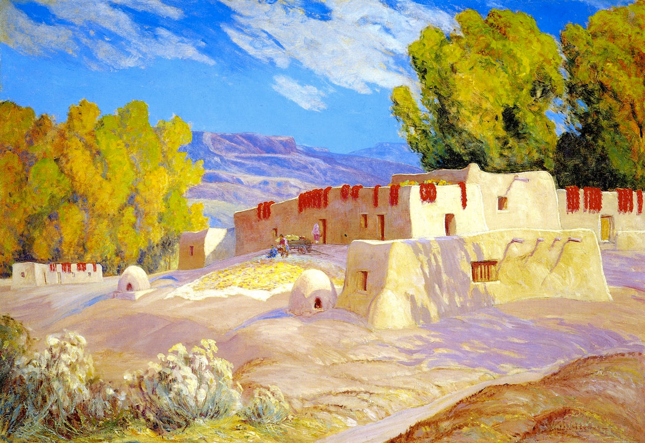 October in New Mexico, vintage artwork by Sheldon Parsons, 12x8" (A4) Poster