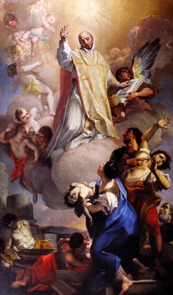 Sant'Ignazio di Loyola dispensa grazie, vintage artwork by Antonio Balestra, 12x8" (A4) Poster