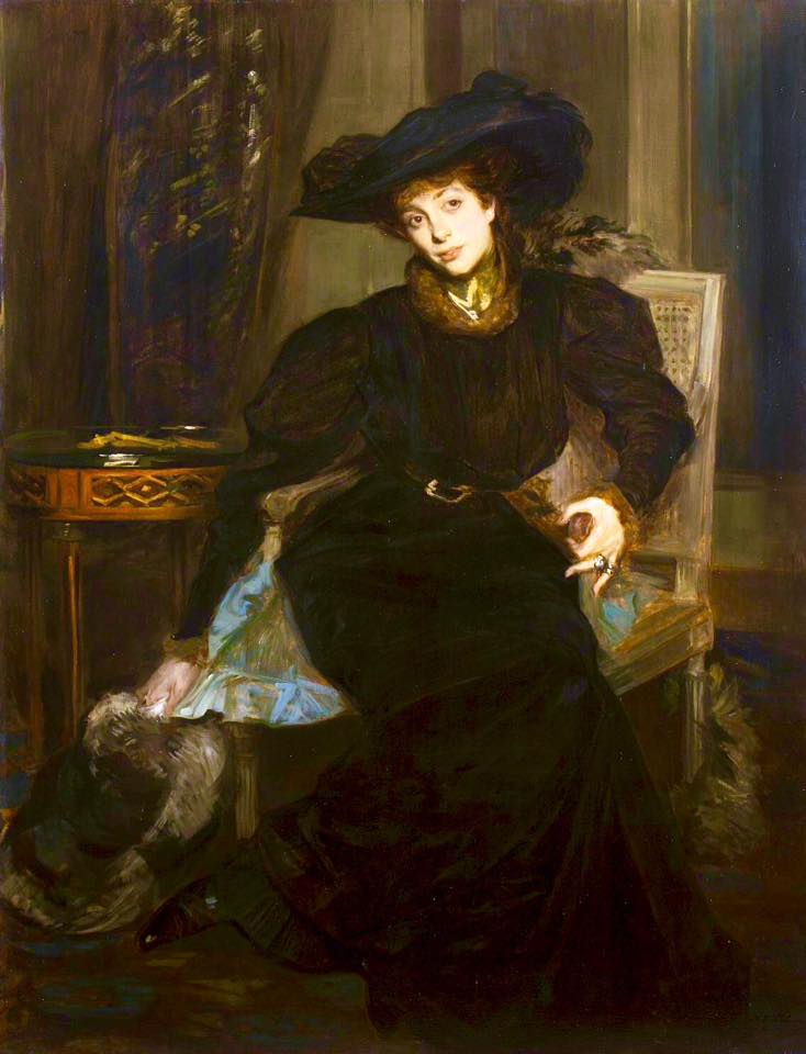 Lady in Black, vintage artwork by Jacques-Émile Blanche, 12x8" (A4) Poster