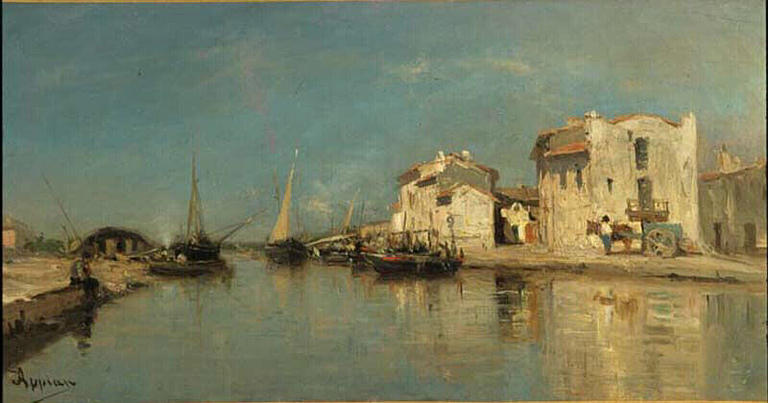 A Canal near Martigues, vintage artwork by Jacques Barthelemy Appian, A3 (16x12") Poster Print