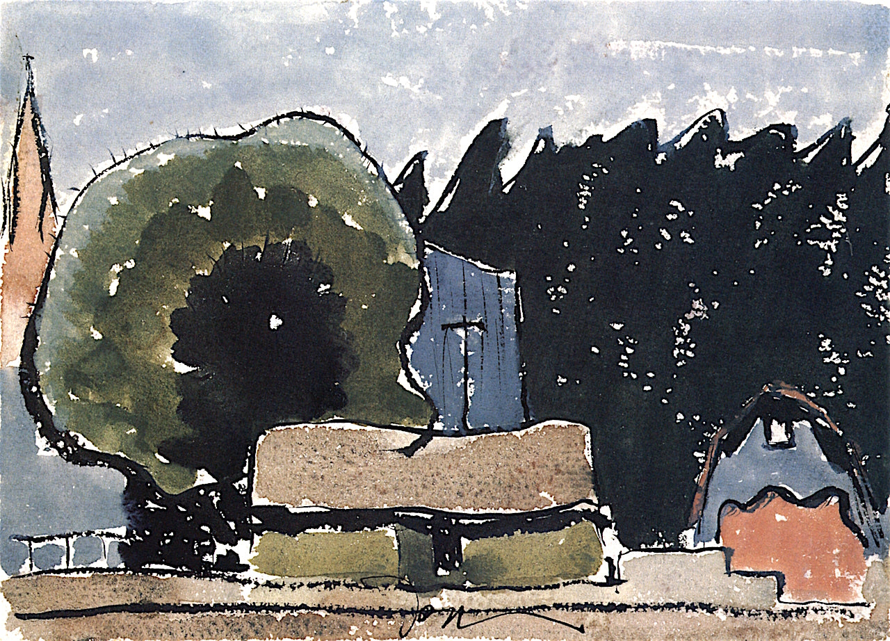 Boat Houses, vintage artwork by Arthur Dove, 12x8" (A4) Poster