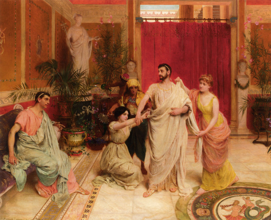 In the Dressing Room, vintage artwork by Pierre Van der Ouderaa, 12x8" (A4) Poster
