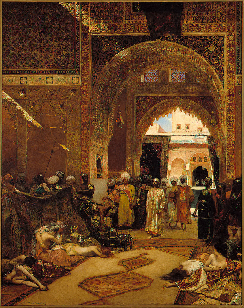The Day after a Victory at the Alhambra, vintage artwork by Benjamin Constant, 12x8" (A4) Poster