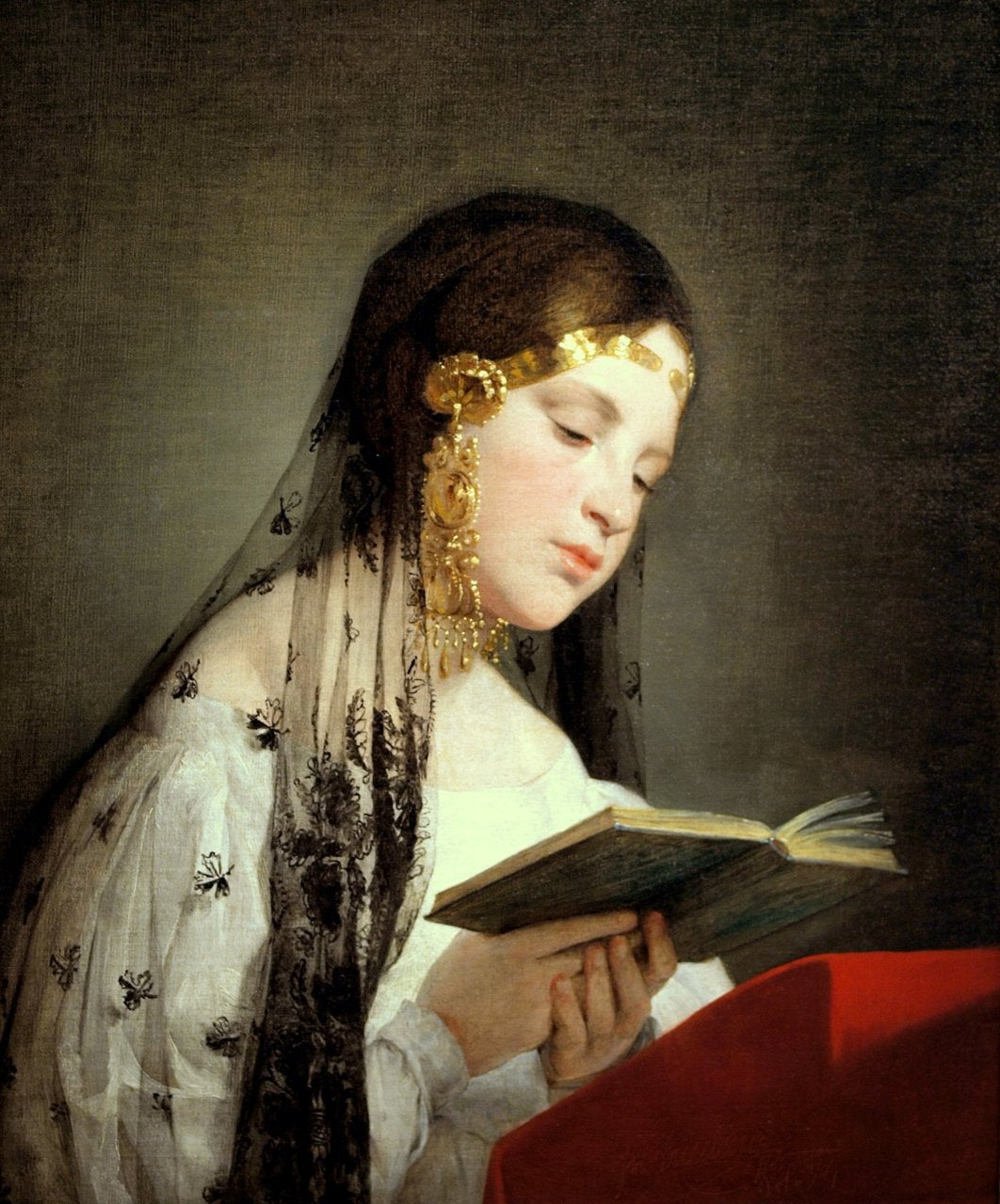 Reading Girl, vintage artwork by Friedrich von Amerling, A3 (16x12") Poster Print
