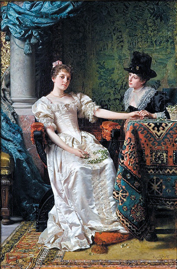 Wedding Wreath, vintage artwork by Władysław Czachórski, 12x8" (A4) Poster