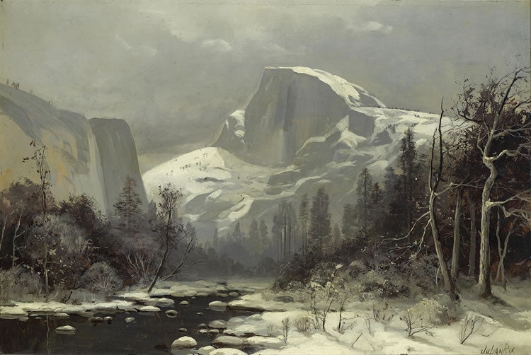 Winter in Yosemite Valley, vintage artwork by Julian Walbridge Rix, 12x8" (A4) Poster