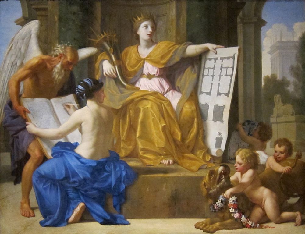 An Allegory of Magnificence, vintage artwork by Eustache Le Sueur, 12x8" (A4) Poster