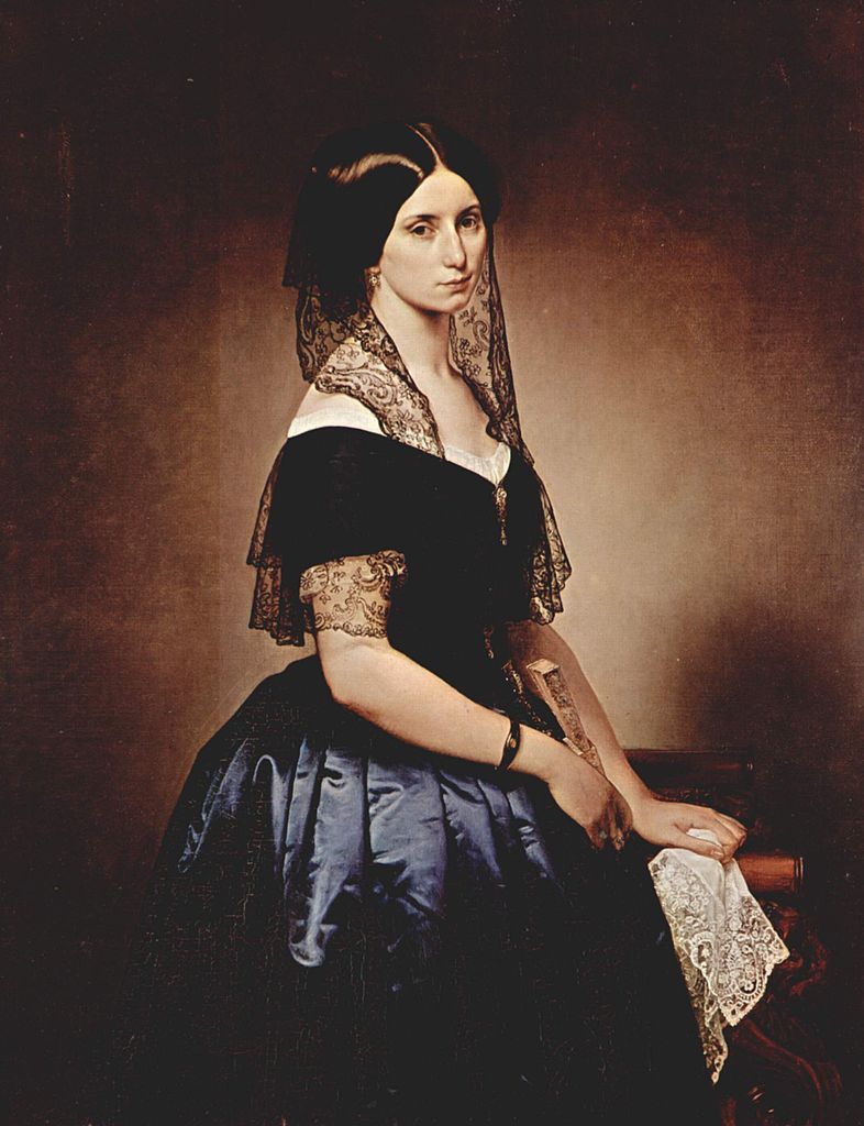 Portrait of Antonietta Tarsis Basilico, vintage artwork by Francesco Paolo Hayez, A3 (16x12") Poster Print