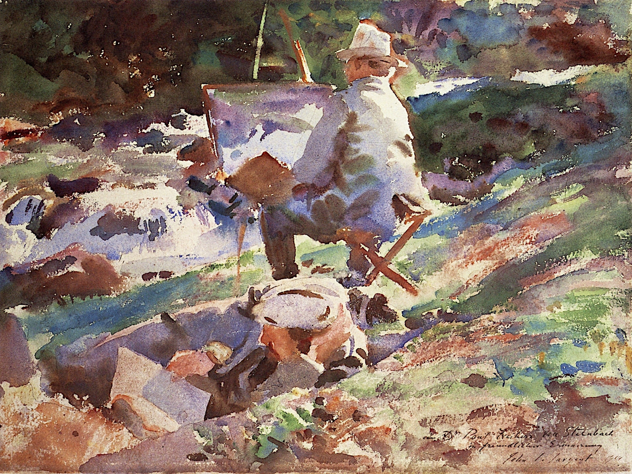An Artist at His Easel, vintage artwork by John Singer Sargent, 12x8" (A4) Poster