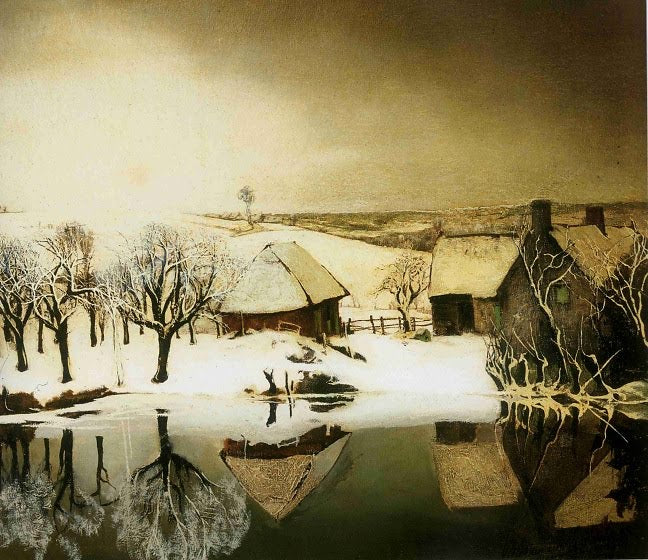 La ferm au bord de l'eau, vintage artwork by Valerius de Saedeleer, 12x8" (A4) Poster