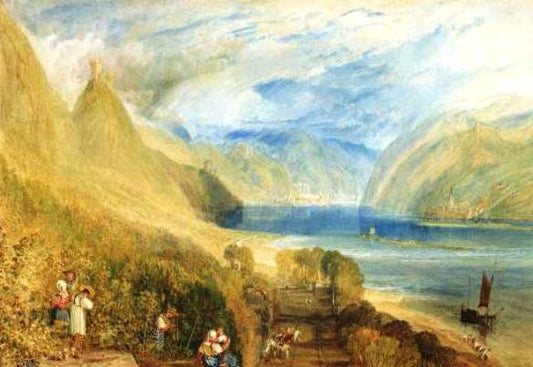 Baccharach on the Rhine, vintage artwork by Joseph Mallord William Turner, 12x8" (A4) Poster