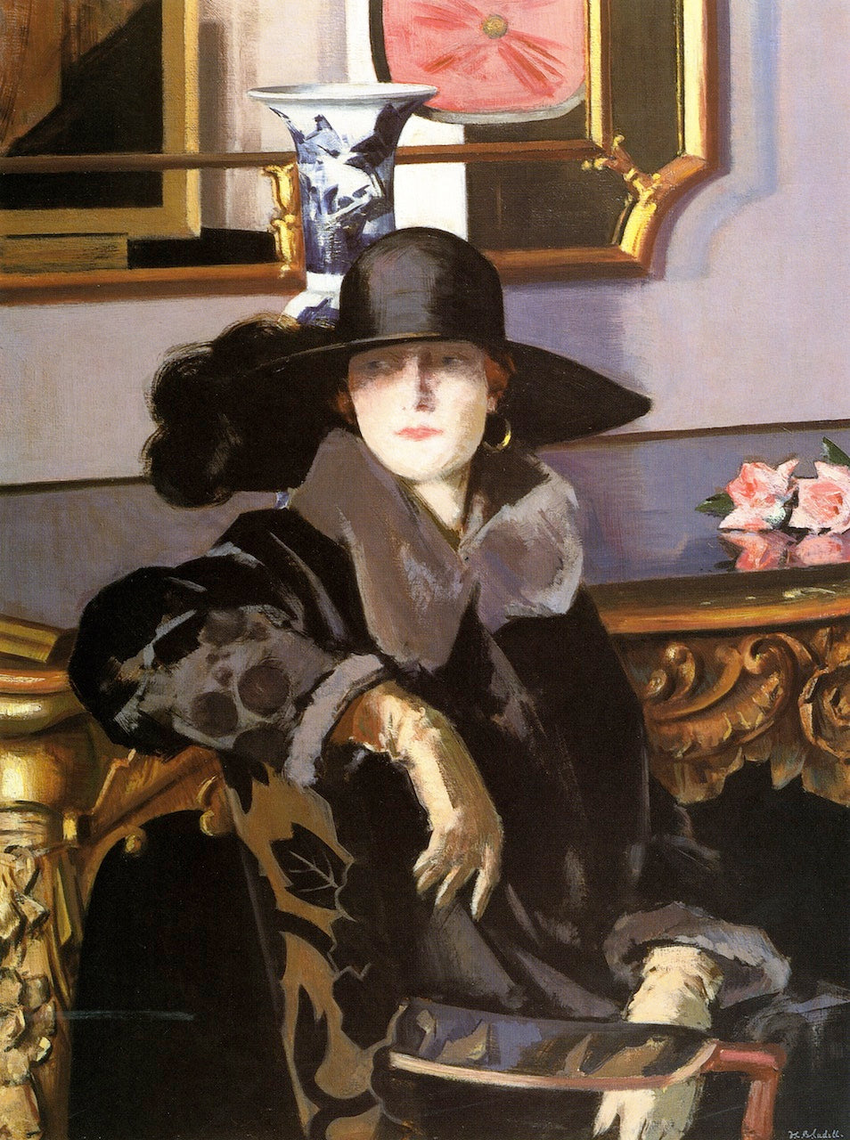 Lady in Black by Francis Campbell Boileau (F.C.B.) Cadell,16x12(A3) Poster