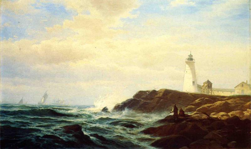 Eastern Point, Gloucester, vintage artwork by Edward Moran, 12x8" (A4) Poster