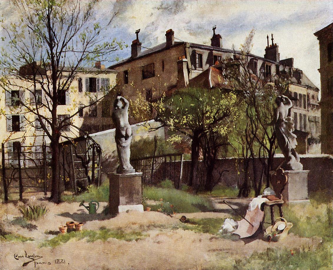 Garden with Sculptures by Carl Larsson,A3(16x12")Poster