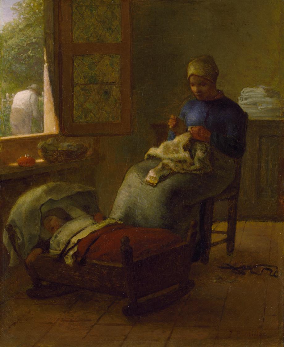 Baby 's Slumber, vintage artwork by Jean-François Millet, A3 (16x12") Poster Print
