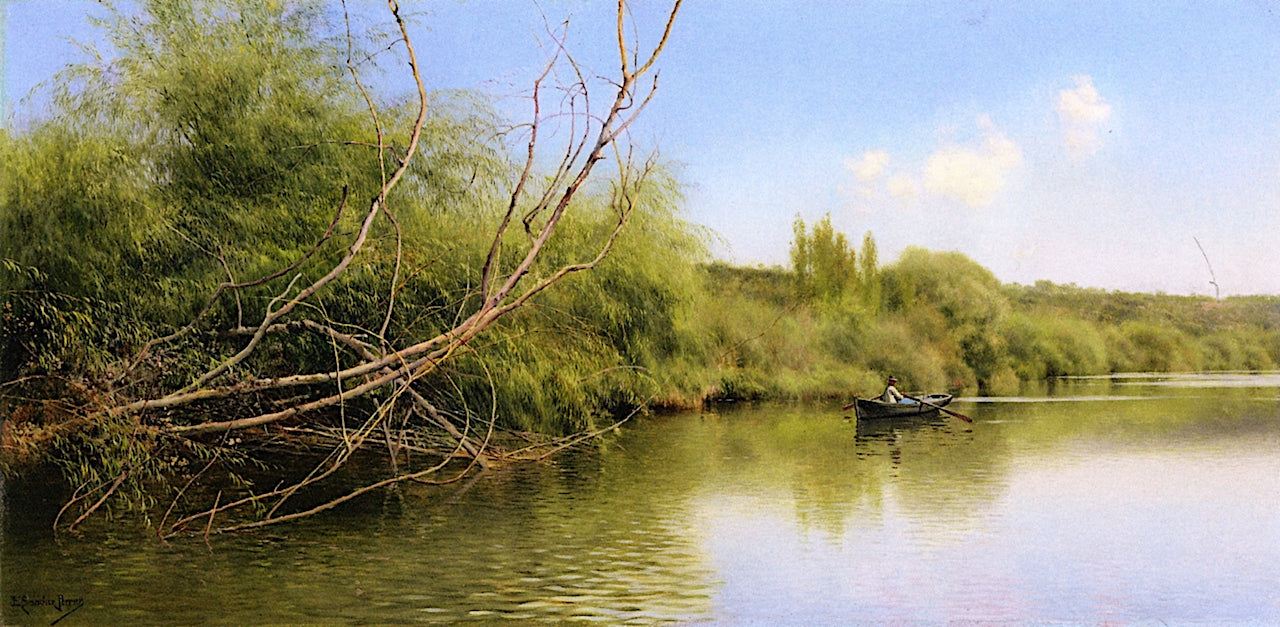 October in Andalusia, Guillena, vintage artwork by Emilio Sanchez-Perrier, 12x8" (A4) Poster