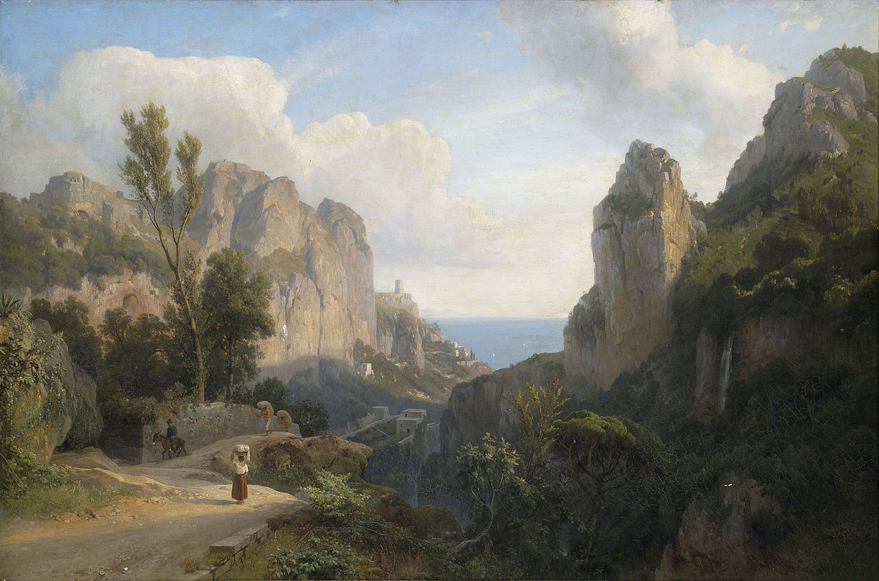 Valley near Amalfi, vintage artwork by Carl Maria Nicolaus Hummel, A3 (16x12") Poster Print