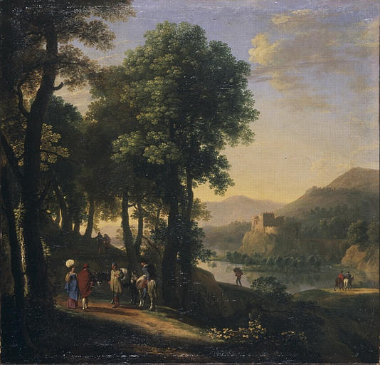 Landscape: Sunset, vintage artwork by Herman van Swanevelt, 12x8" (A4) Poster