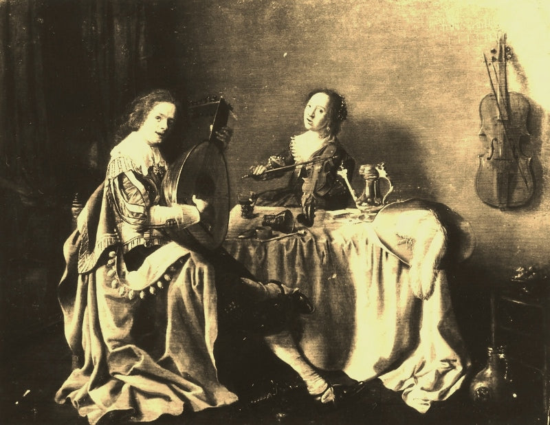 The duo, vintage artwork by Attributed to Jan Miense Molenaer, 12x8" (A4) Poster