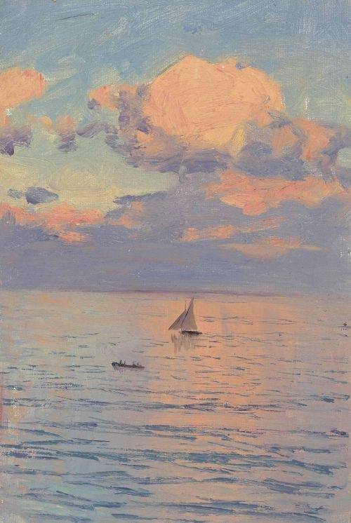 The Mediterranean, vintage artwork by Nikolai Nikanorovich Dubovskoy, 12x8" (A4) Poster