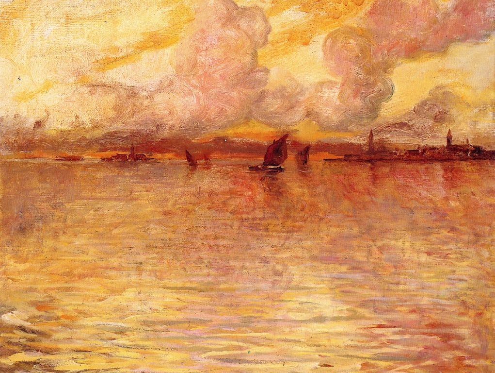 Seascape with Distant View of Venice by Charles Cottet,A3(16x12")Poster