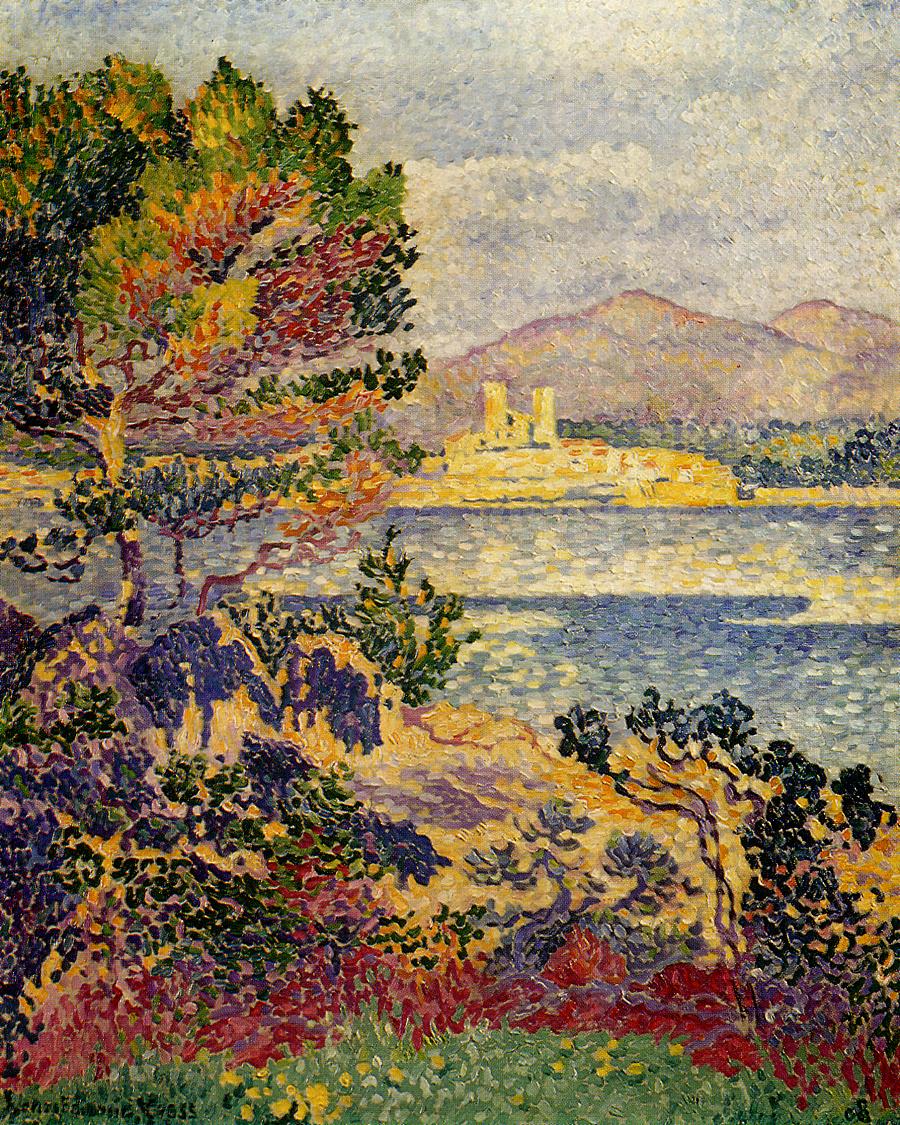 Antibes, Morning, vintage artwork by Henri-Edmond Cross, 12x8" (A4) Poster