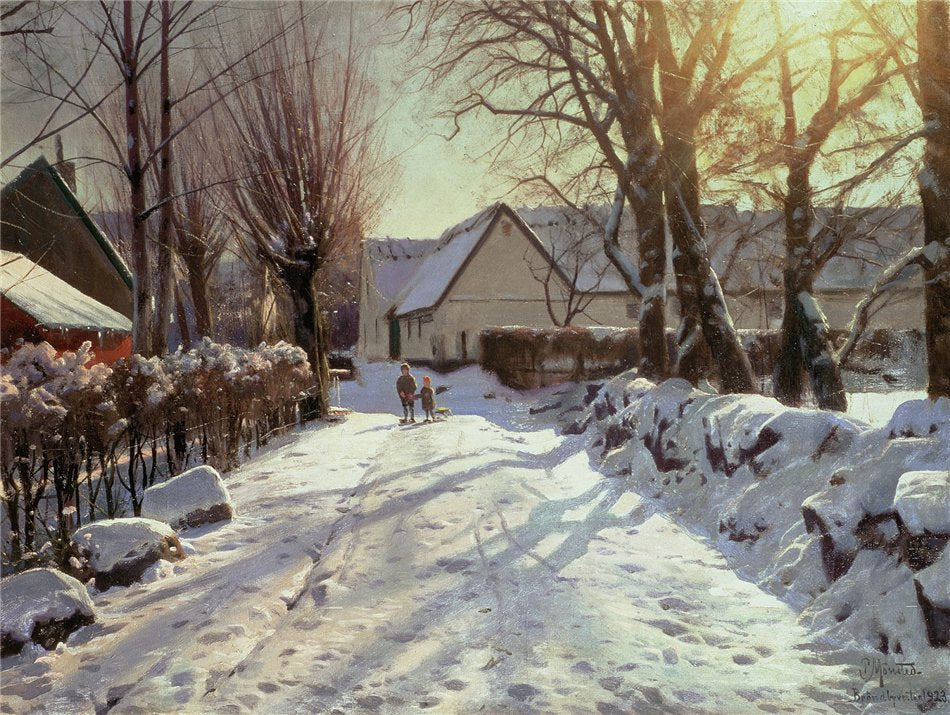 Road Home, vintage artwork by Peder Mork Mønsted, 12x8" (A4) Poster