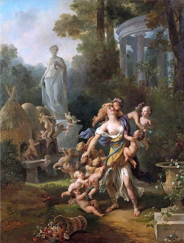 Cupids' Hive, vintage artwork by Jean-Frederic Schall, 12x8" (A4) Poster