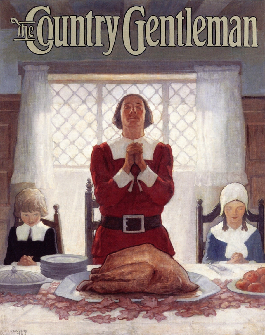The Country Gentleman (An Early Thanksgiving), vintage artwork by Newell Convers (N.C.) Wyeth, 12x8" (A4) Poster