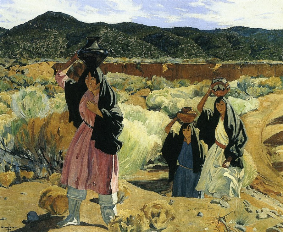 Coming from the Spring, vintage artwork by Walter Ufer, 12x8" (A4) Poster