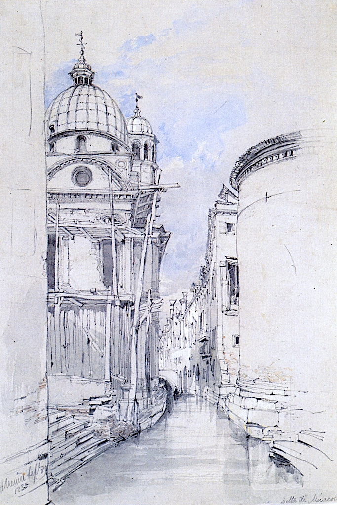 The Church of Santa Maria dei Miracle, Venice, vintage artwork by James Holland, A3 (16x12") Poster Print