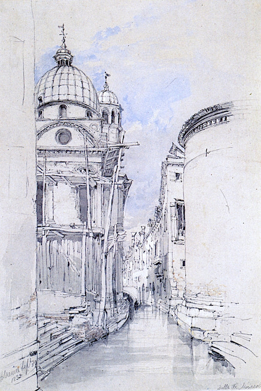 The Church of Santa Maria dei Miracle, Venice, vintage artwork by James Holland, A3 (16x12") Poster Print