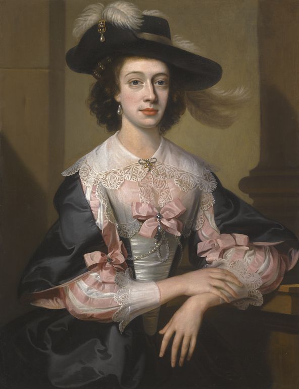 Portrait of Susan, Mrs Henry Hoare of Stourhead, vintage artwork by William Hoare, 12x8" (A4) Poster