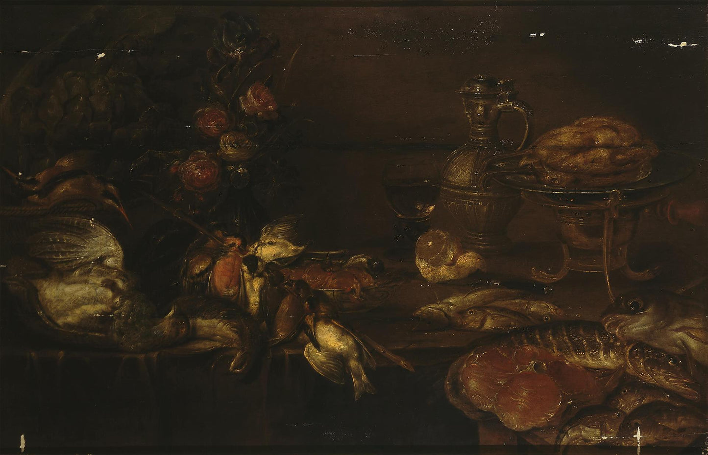 Fish and Game, vintage artwork by Alexander Adriaenssen, 12x8" (A4) Poster